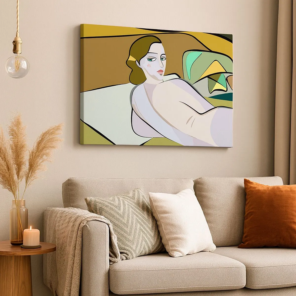 Bild auf Leinwand - Leinwandbild - Abstrakte Figur im modernen Stil - 70x50cm - Intimes Porträt - Moderne Wanddekoration für Wohnzimmer und Schlafzimmer ARTTOR