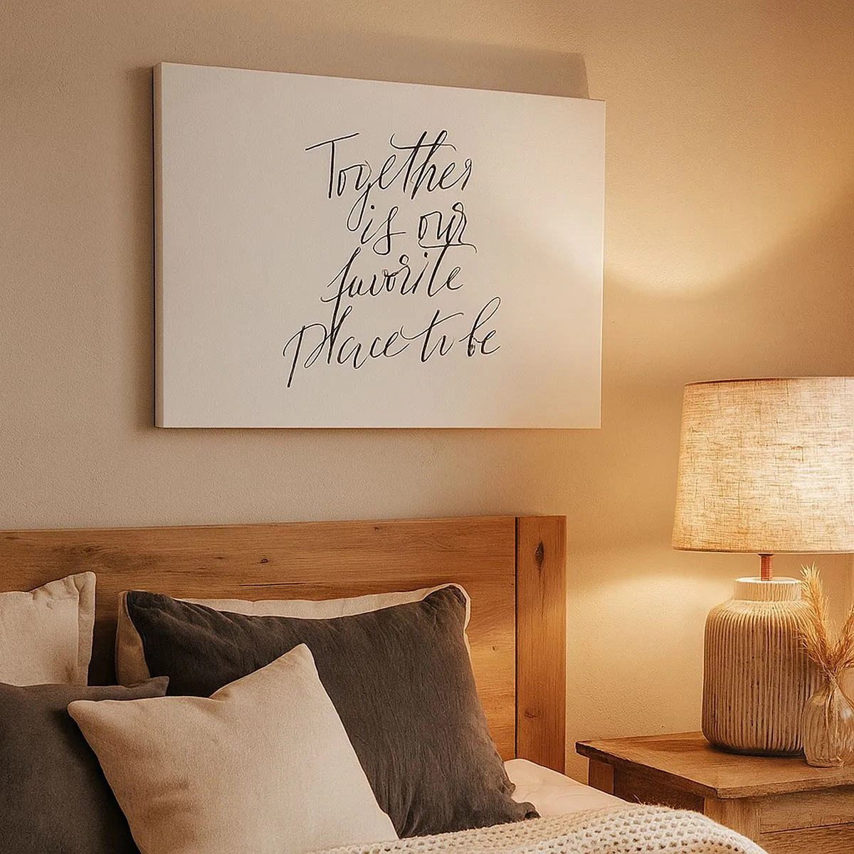 Bild auf Leinwand - Leinwandbild - Typografische Inschrift im eleganten Stil auf weißem Hintergrund - 70x50cm - Fühlst du das auch? - Moderne Wanddekoration für Wohnzimmer und Schlafzimmer ARTTOR