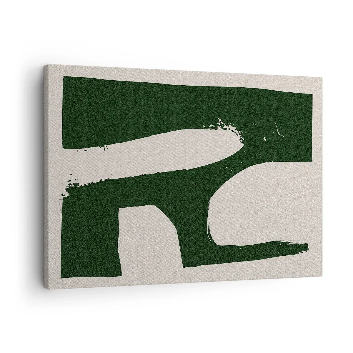 Bild auf Leinwand - Leinwandbild - Minimalistische Abstraktion in Grün auf hellem Hintergrund - 70x50cm - Weiße Buchten - Moderne Wanddekoration für Wohnzimmer und Schlafzimmer ARTTOR