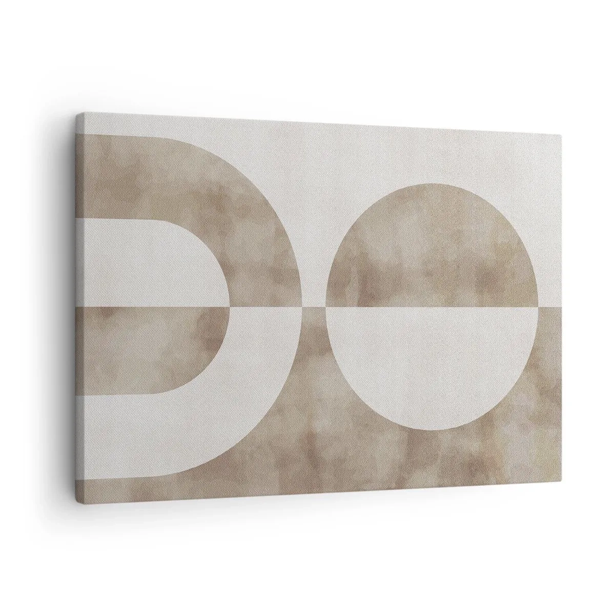 Bild auf Leinwand - Leinwandbild - Ein abstraktes Gemälde in Beigetönen mit geometrischen Formen und Symmetrie. - 70x50cm - Ähnlichkeiten und Unterschiede - Moderne Wanddekoration für Wohnzimmer und Schlafzimmer ARTTOR