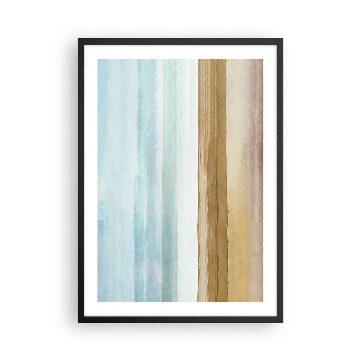 Poster in einem schwarzem Rahmen - Eine minimalistische Landschaft in Pastelltönen - 50x70cm - Trost - Moderne Wanddekoration für Wohnzimmer und Schlafzimmer ARTTOR