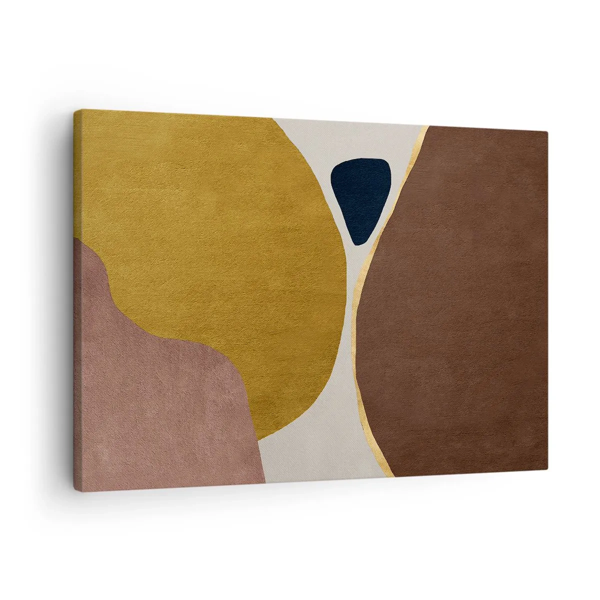 Bild auf Leinwand - Leinwandbild - Eine abstrakte Komposition mit geometrischen Formen in warmen Farben. - 70x50cm - Abstraktion – ein Ort im Raum - Moderne Wanddekoration für Wohnzimmer und Schlafzimmer ARTTOR