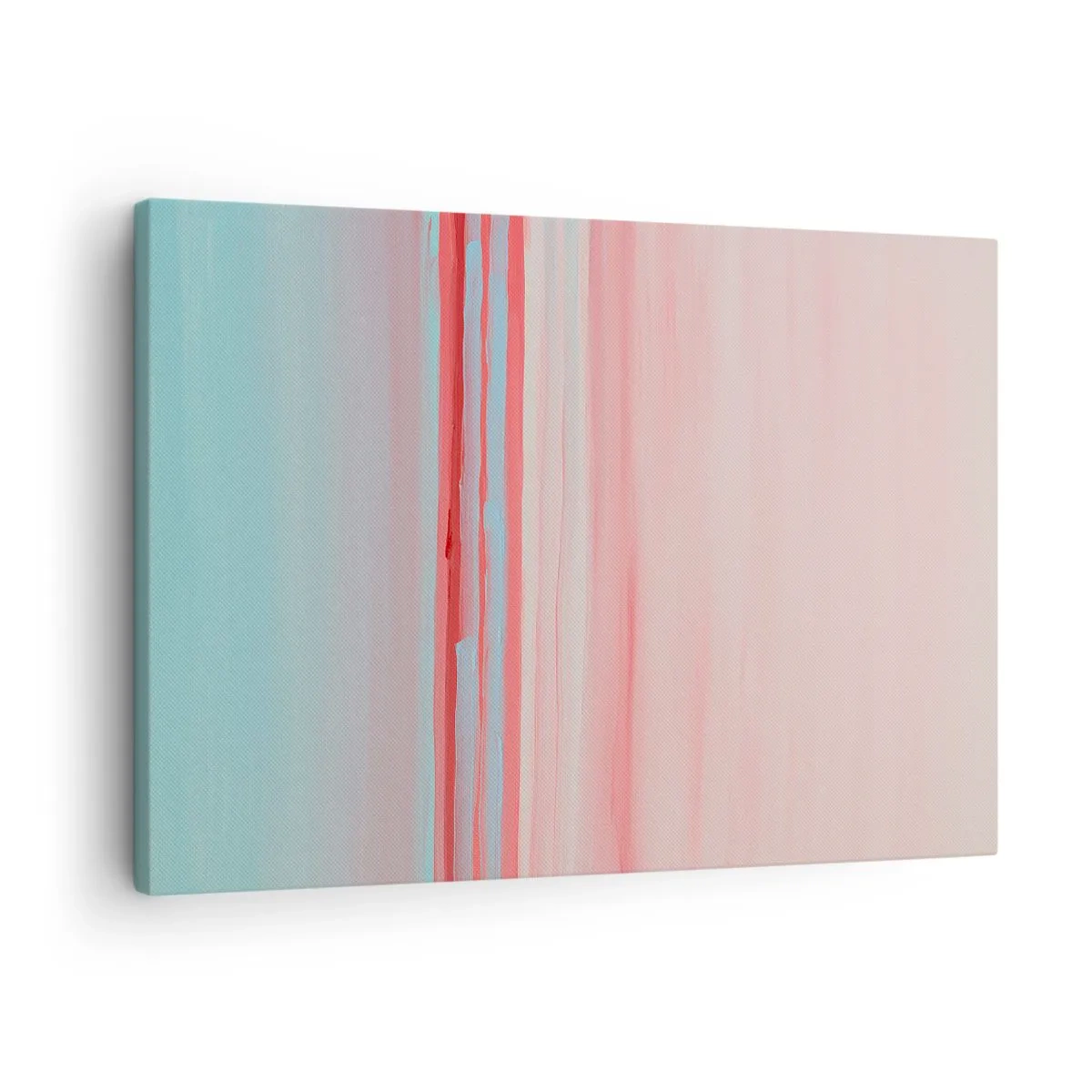 Bild auf Leinwand - Leinwandbild - Pastellfarbene Linien in Rosa- und Blautönen in einer minimalistischen Komposition - 70x50cm - Abstraktion im Morgengrauen - Moderne Wanddekoration für Wohnzimmer und Schlafzimmer ARTTOR