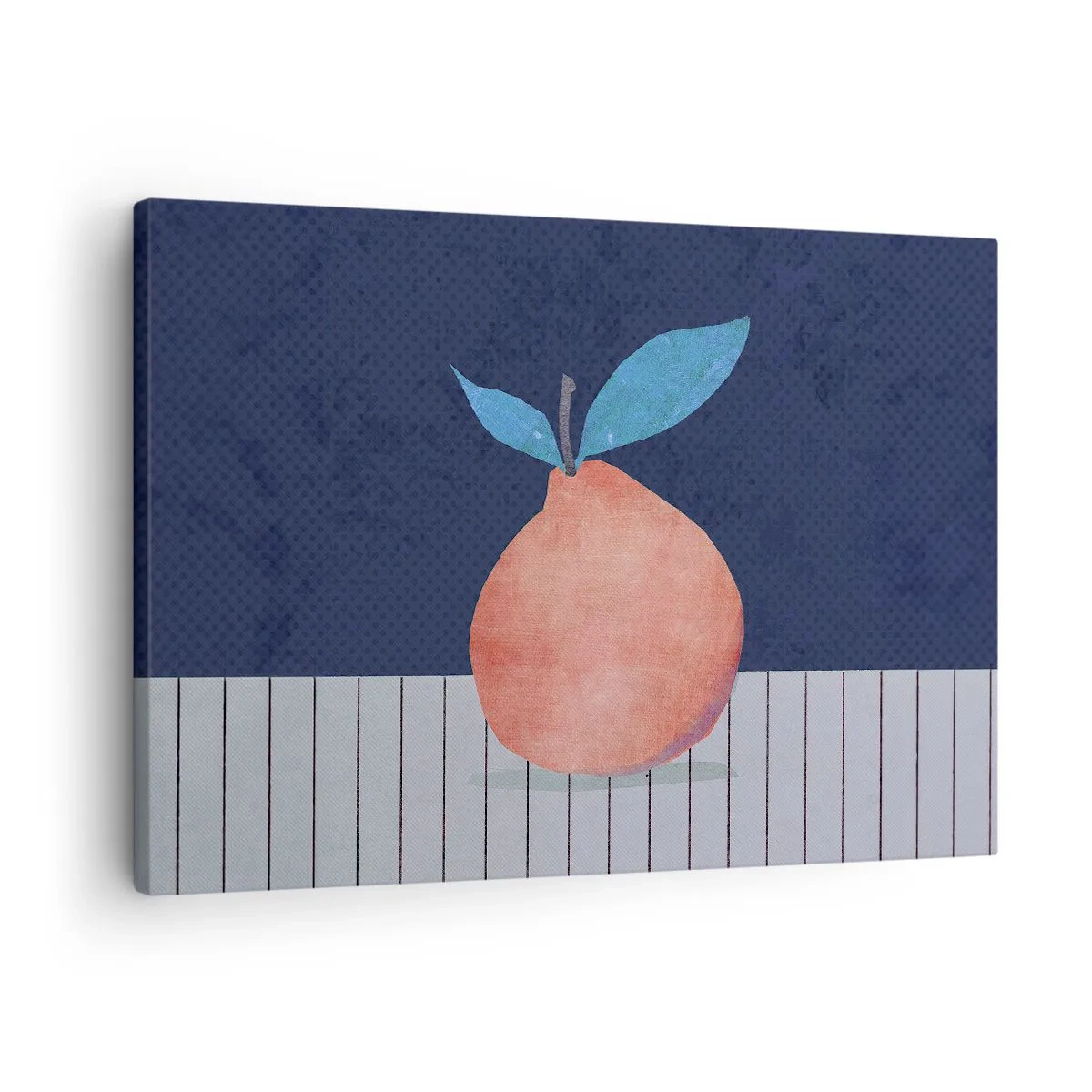 Bild auf Leinwand - Leinwandbild - Abstrakte Früchte vor einem Hintergrund aus kontrastierenden Farben und geraden Linien. - 70x50cm - Konvexität und Ebene - Moderne Wanddekoration für Wohnzimmer und Schlafzimmer ARTTOR