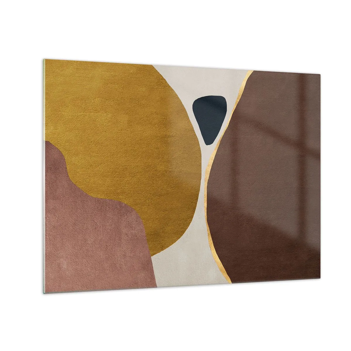 Glasbild - Bild auf glas - Eine minimalistische Komposition abstrakter Formen - 70x50cm - Abstraktion – ein Ort im Raum - Moderne Wanddekoration für Wohnzimmer und Schlafzimmer ARTTOR