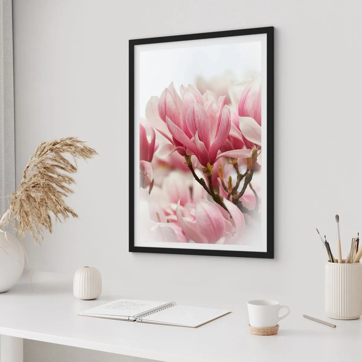 Poster in einem schwarzem Rahmen - Frühlingsblumen - 50x70cm - Frühlingsblumen - Moderne Wanddekoration für Wohnzimmer und Schlafzimmer ARTTOR