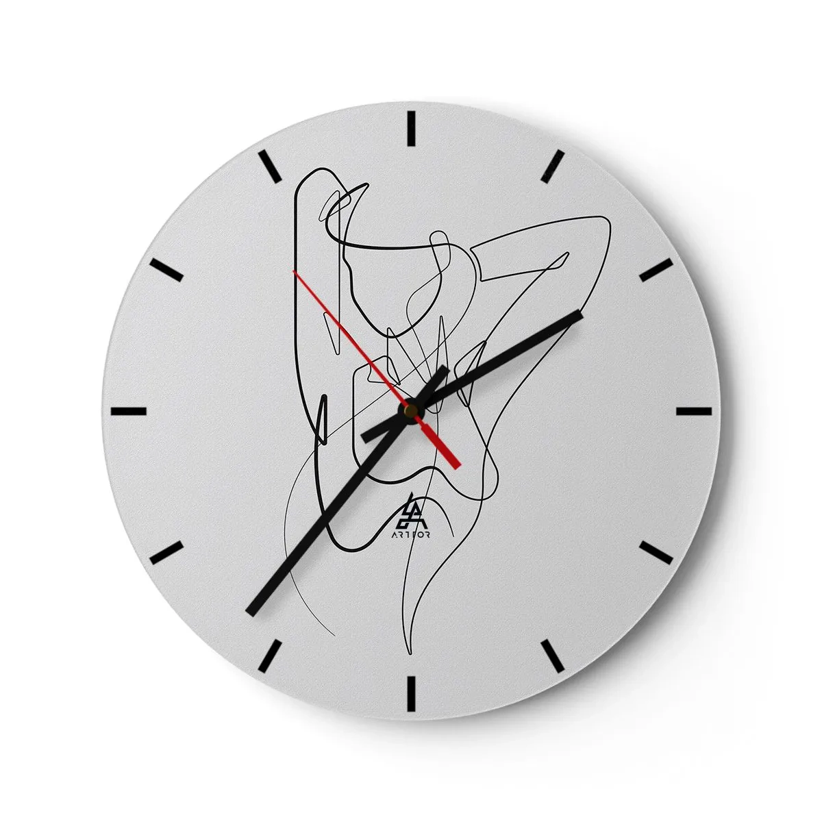 Wanduhr - Glasuhr - Abstrakte weibliche Silhouette in einer minimalistischen Linie - 30x30cm - So, wie du wirklich bist ... - Moderne Wanddekoration für Wohnzimmer, Küche und Schlafzimmer ARTTOR