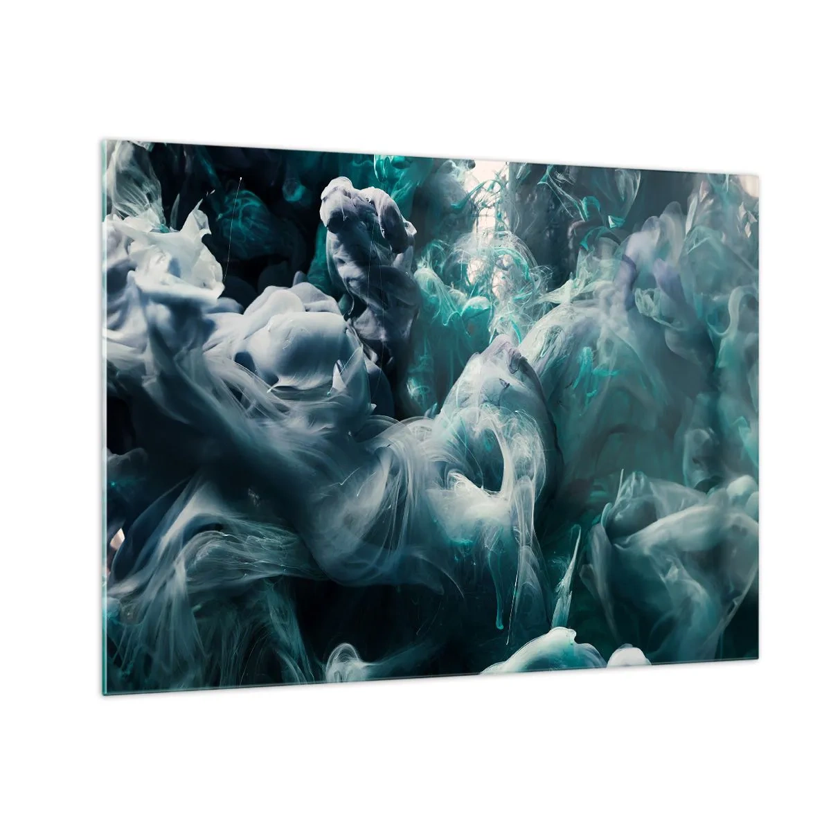 Glasbild - Bild auf glas - Der Tanz der Farben im Wasser erzeugt abstrakte Formen - 70x50cm - Farbbewegung - Moderne Wanddekoration für Wohnzimmer und Schlafzimmer ARTTOR