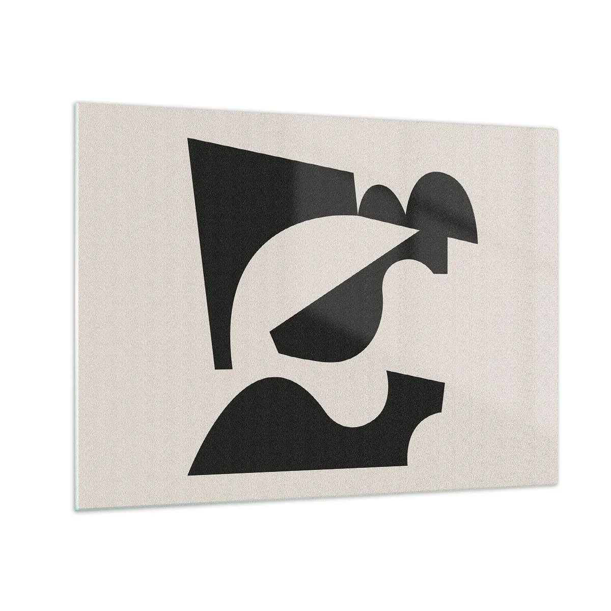 Glasbild - Bild auf glas - Abstrakte geometrische Schwarz-Weiß-Komposition - 70x50cm - Zum Selbstbauen - Moderne Wanddekoration für Wohnzimmer und Schlafzimmer ARTTOR