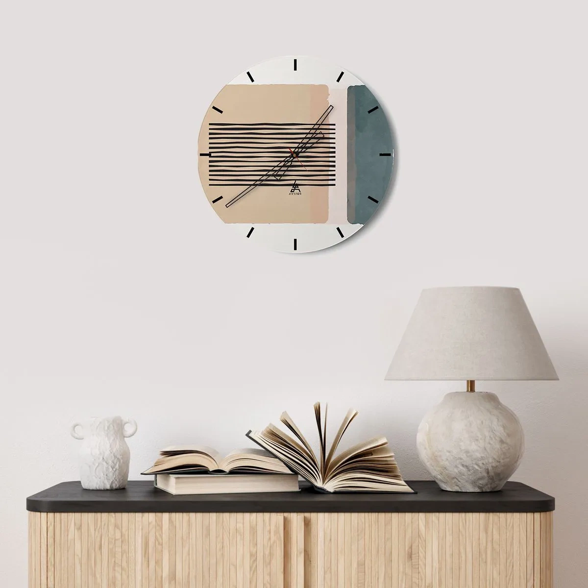 Wanduhr - Glasuhr - Blumen im englischen Stil in Weiß-, Rosa- und Lilatönen - 30x30cm - Alles ist in Ordnung - Moderne Wanddekoration für Wohnzimmer, Küche und Schlafzimmer ARTTOR