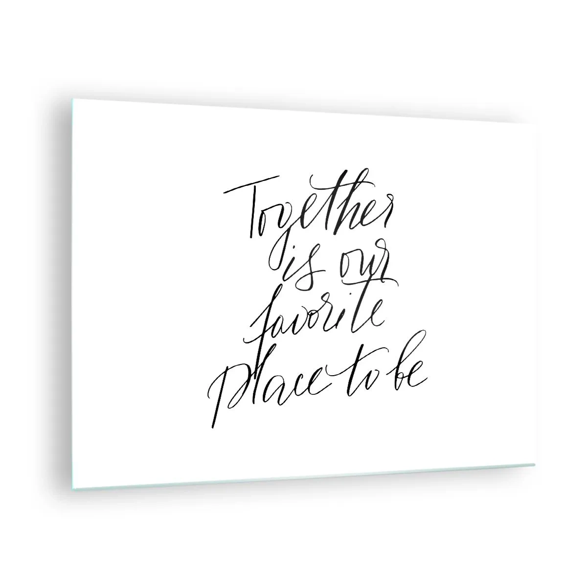 Glasbild - Bild auf glas - Minimalistische kalligrafische Inschrift auf weißem Hintergrund - 70x50cm - Fühlst du das auch? - Moderne Wanddekoration für Wohnzimmer und Schlafzimmer ARTTOR