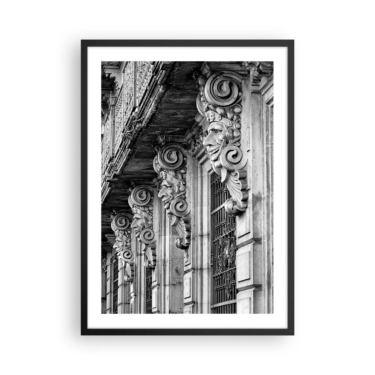 Poster in einem schwarzem Rahmen - Erstaunliches Barcelona - 50x70cm - Erstaunliches Barcelona - Moderne Wanddekoration für Wohnzimmer und Schlafzimmer ARTTOR