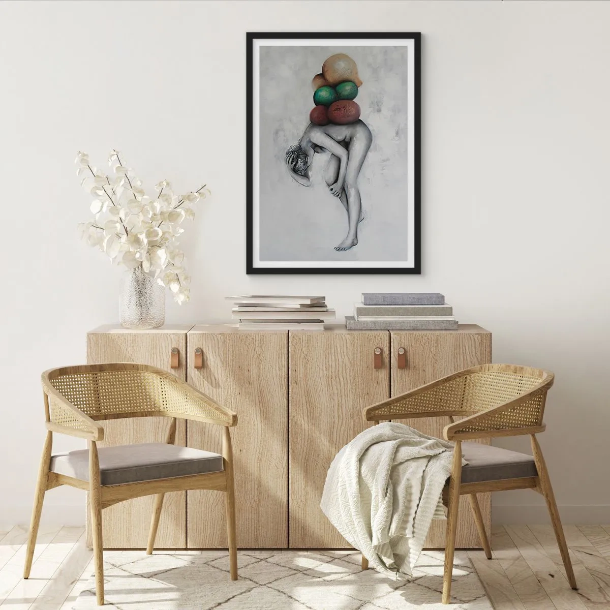 Poster in einem schwarzem Rahmen - Die Last des Lebens - 50x70cm - Last des Lebens - Moderne Wanddekoration für Wohnzimmer und Schlafzimmer ARTTOR