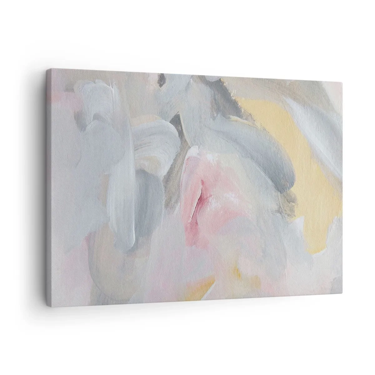 Bild auf Leinwand - Leinwandbild - Abstrakte Pastellstriche in Rosa- und Grautönen. - 70x50cm - In einer Pastellwelt - Moderne Wanddekoration für Wohnzimmer und Schlafzimmer ARTTOR