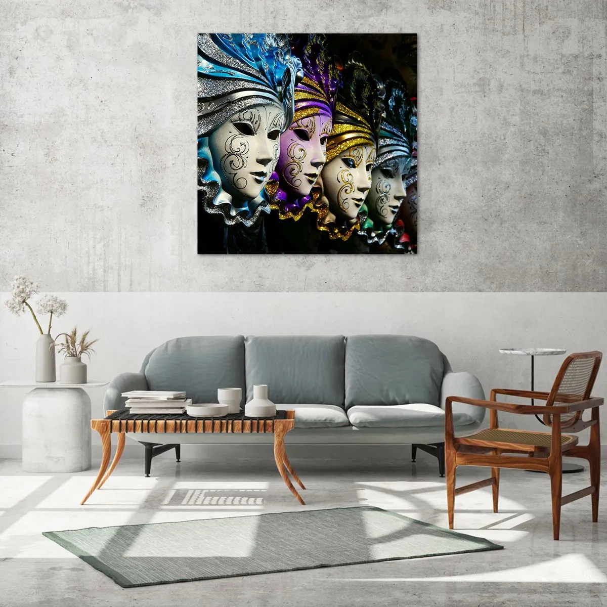 Glasbild - Bild auf glas - Geheimnis in Gold und Silber - 30x30 cm